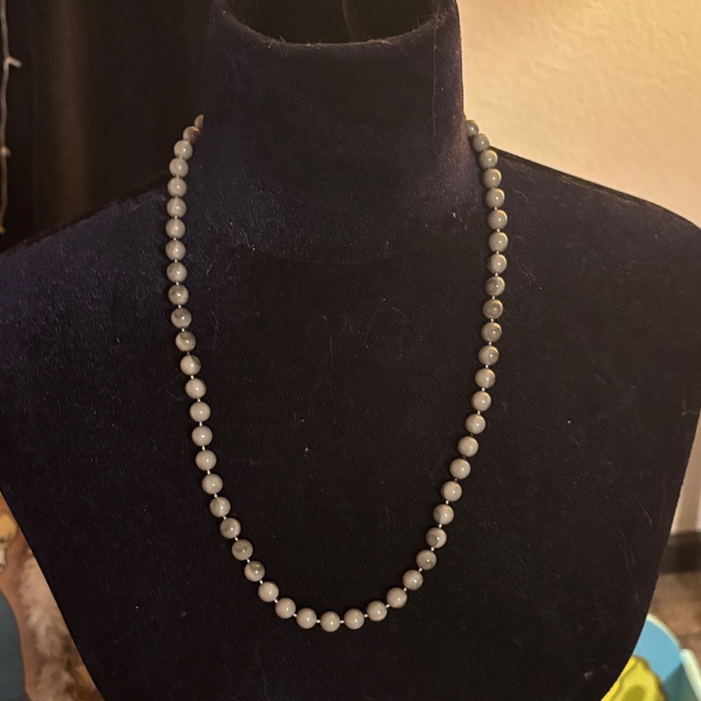 Elegant Gray Beaded Necklace